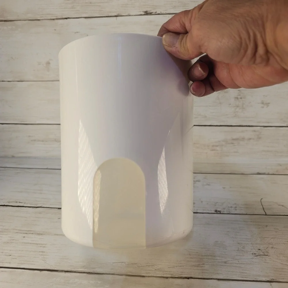 VTG Tupperware White Access Mates Canister Set 2pc Black Lids 2422B-6 2423E-7